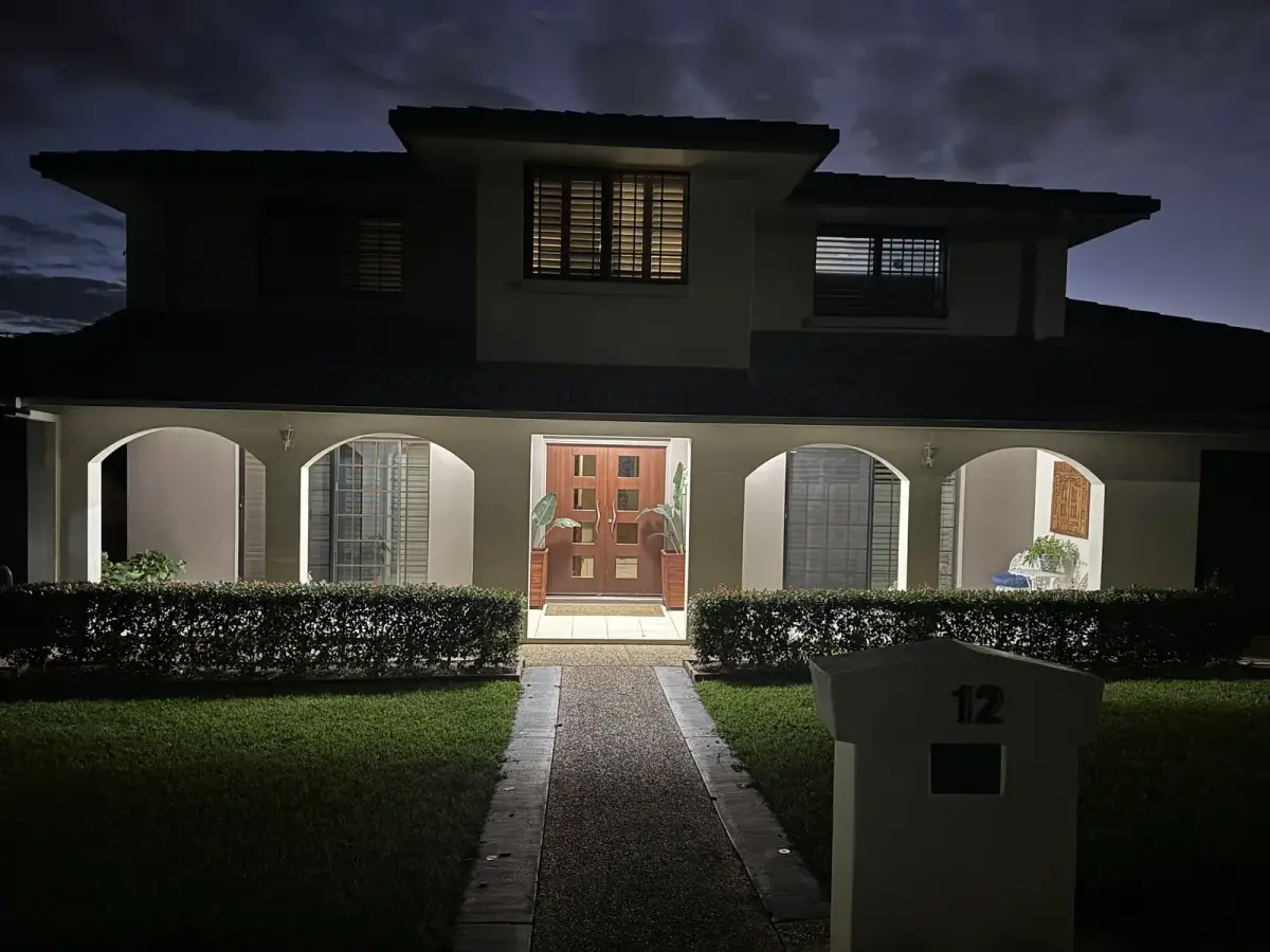 Premium Brisbane residential property serviced by ARKD Electrical at dusk
