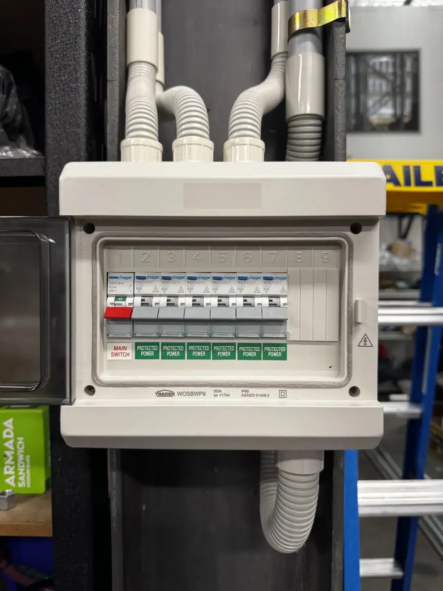 Compliant Hager switchboard with surge protection installed by ARKD
